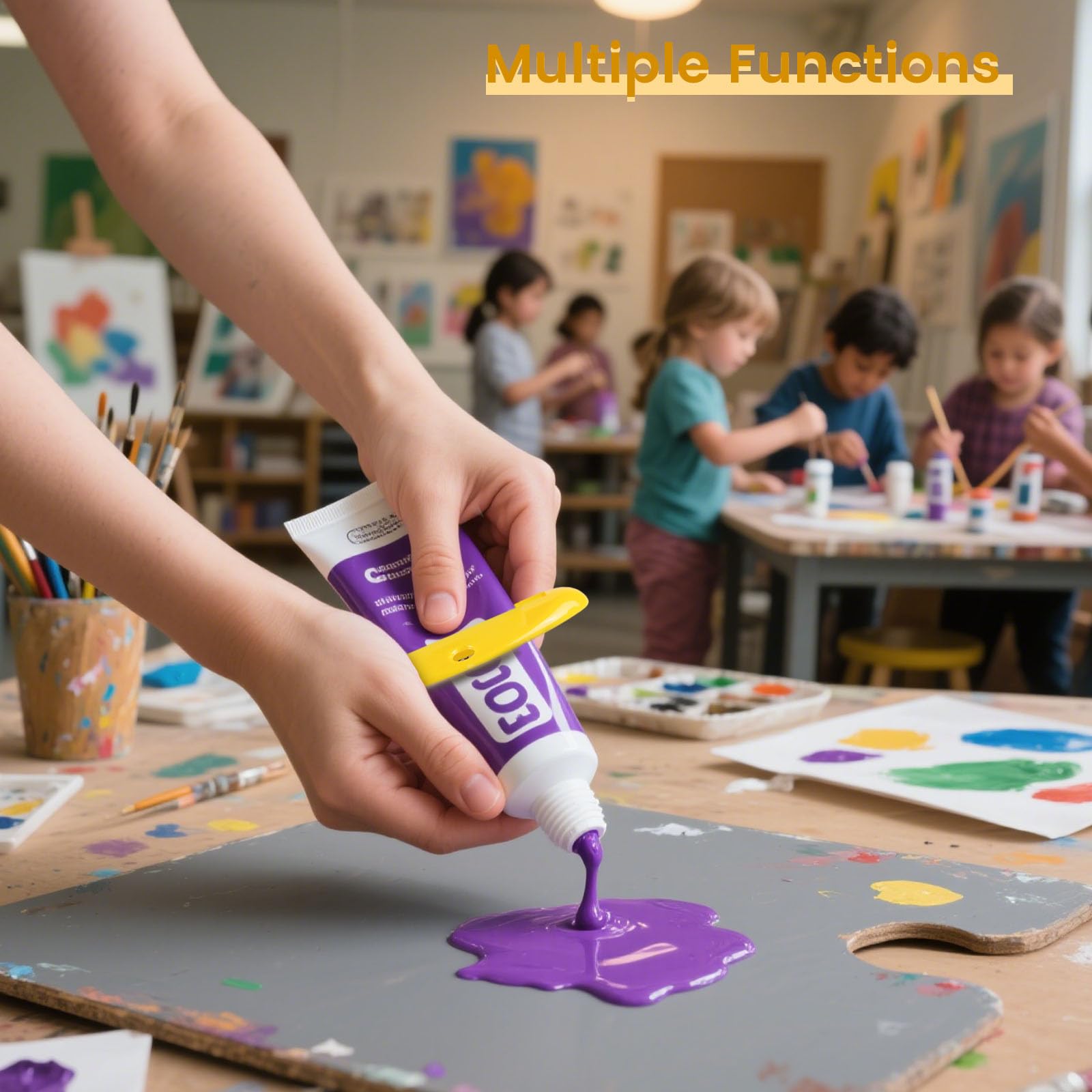 LOVEINUSA Toothpaste Tube Squeezer Dispenser, 4PCS Hanging Tooth Paste Clips Roller Squeezer Holder for Saving Toothpaste Facial Cleanser Creams Paint, Multicolor