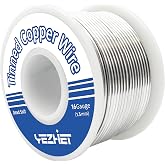 YEZHET Tinned Copper Wire 62 Ft, 16 Gauge, 0.5LB Spool for Stained Glass Project, Crafts, and Jewelry Making