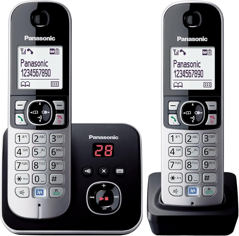 Panasonic KX-TG6822EB Twin DECT Cordless Telephone with Answer Machine