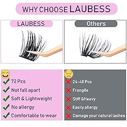 Cluster Lashes 72pcs Individual Lashes Mixed Tray