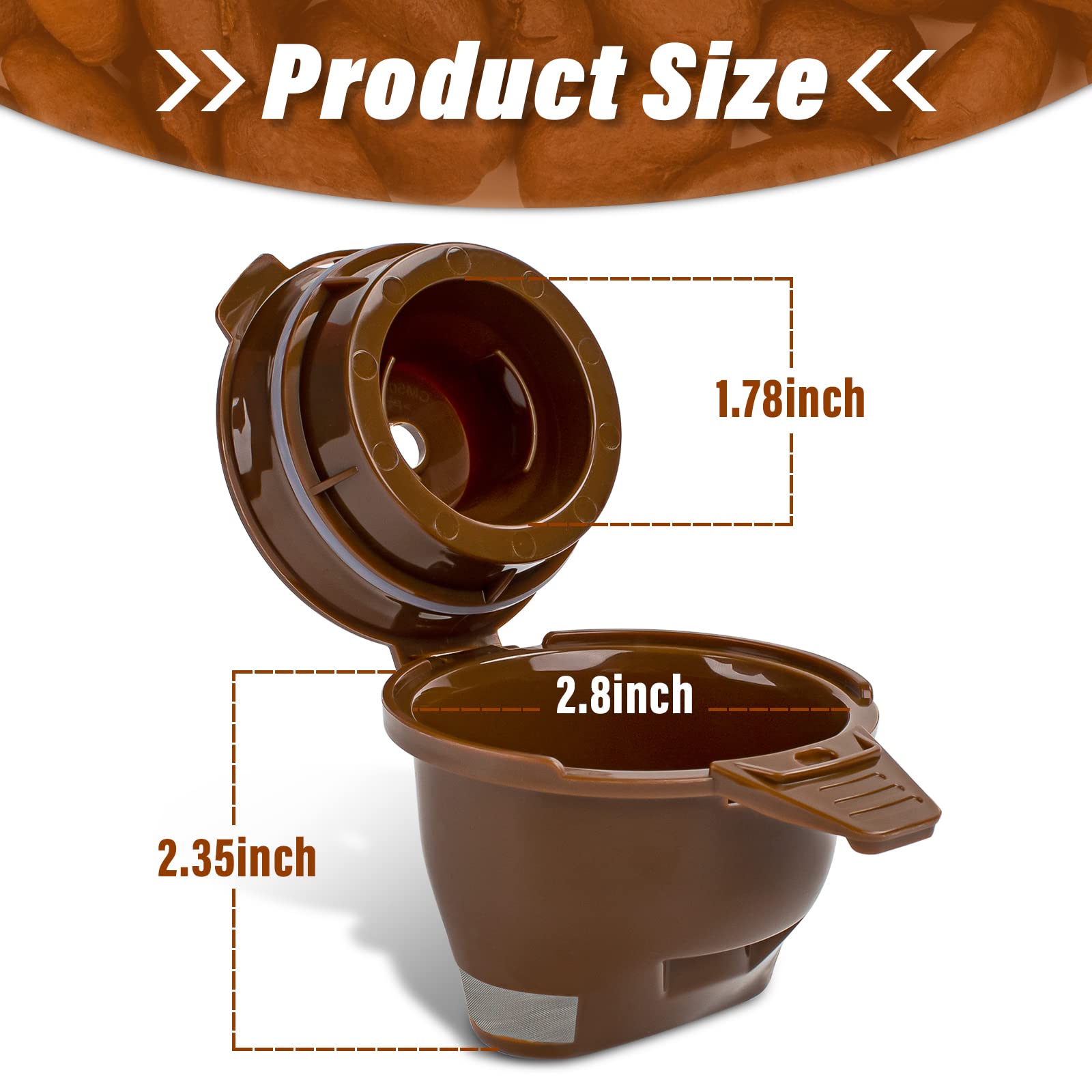 Single Serving Ground Coffee Brew Filter/Holder Basket for Hamilton beach flexbrew replacement parts 49957 49974 49976 49979 49957 49954 49947 49940 49950 49966 49968 Reusable coffee filter Brown (1)