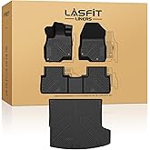 LASFIT Floor Mats & Cargo Mat for Acura RDX (2019-2026) All Weather Floor Liner TPE Custom Fit 1st & 2nd Row Rubber Car Mats and Cargo Liner for Acura RDX Automotive Accessories, Black, Tasteless