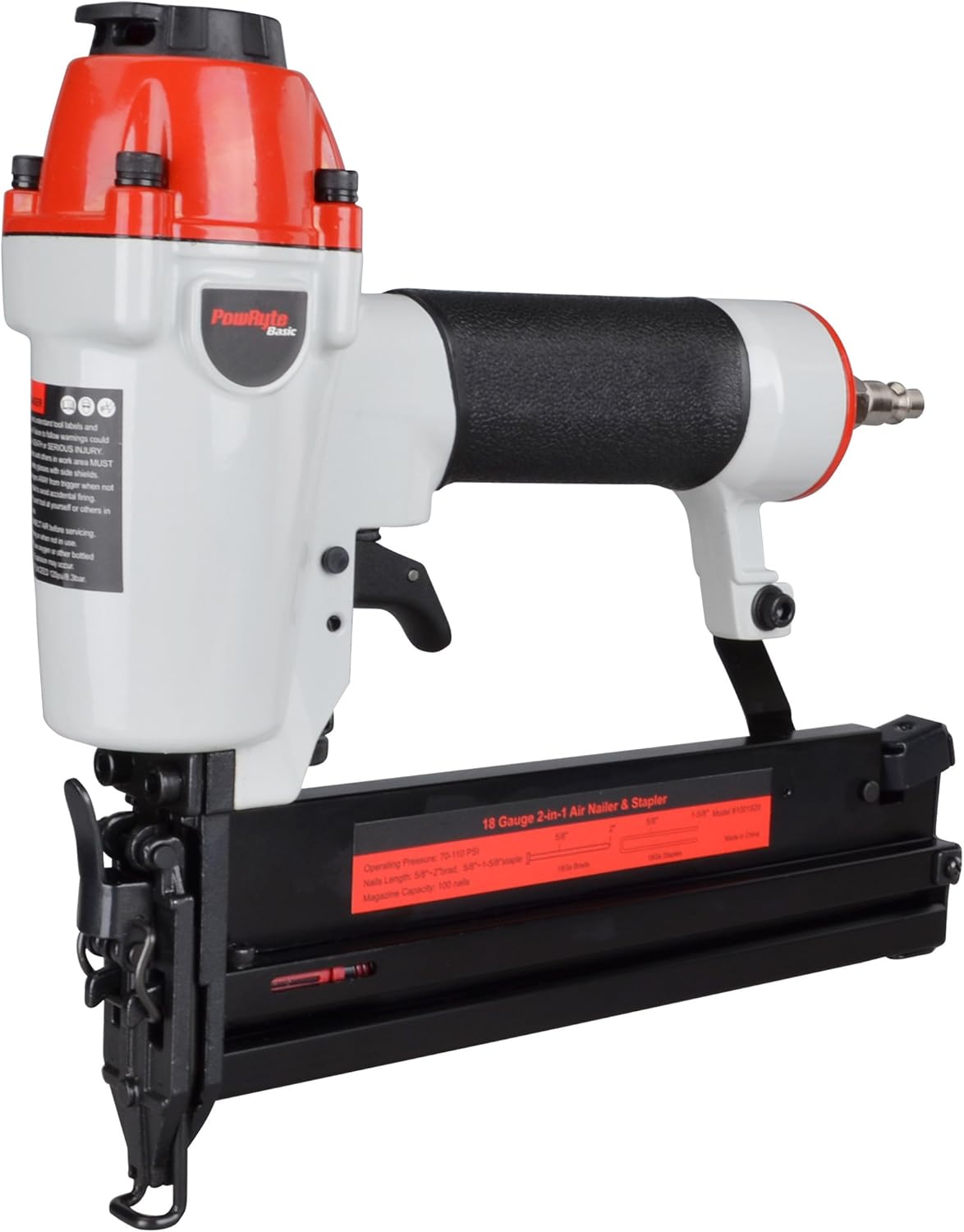 PowRyte 18 Gauge 2in1 Air Brad Nailer/Narrow Crown Stapler with Tool