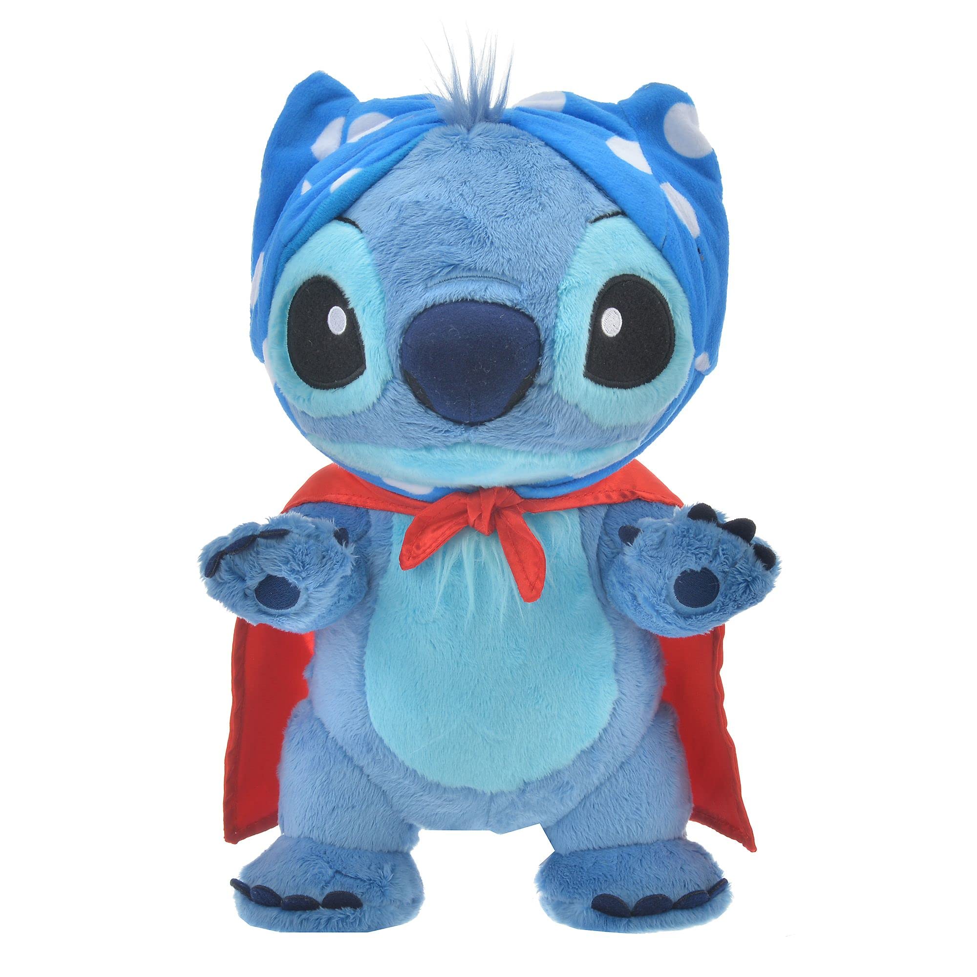 Disney Store Official Stitch Medium Soft Toy for Kids, Lilo & Stitch, 30cm/11”, Plush Alien in Superhero Cape with Embroidered Features, Suitable for Ages 0+