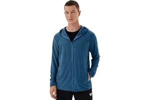 Corna Men's UPF 50+ Sun Protection Full Zip Hoodie Lightweight Jacket Outdoors Fishing Hiking Shirt