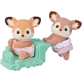 Calico Critters - Deer Twins - Collectible Dollhouse Dolls | Gentle fawn twins for woodland adventures - a poseable flocked pair, sweet add-on to family playsets &amp; storytelling, Ages 3+
