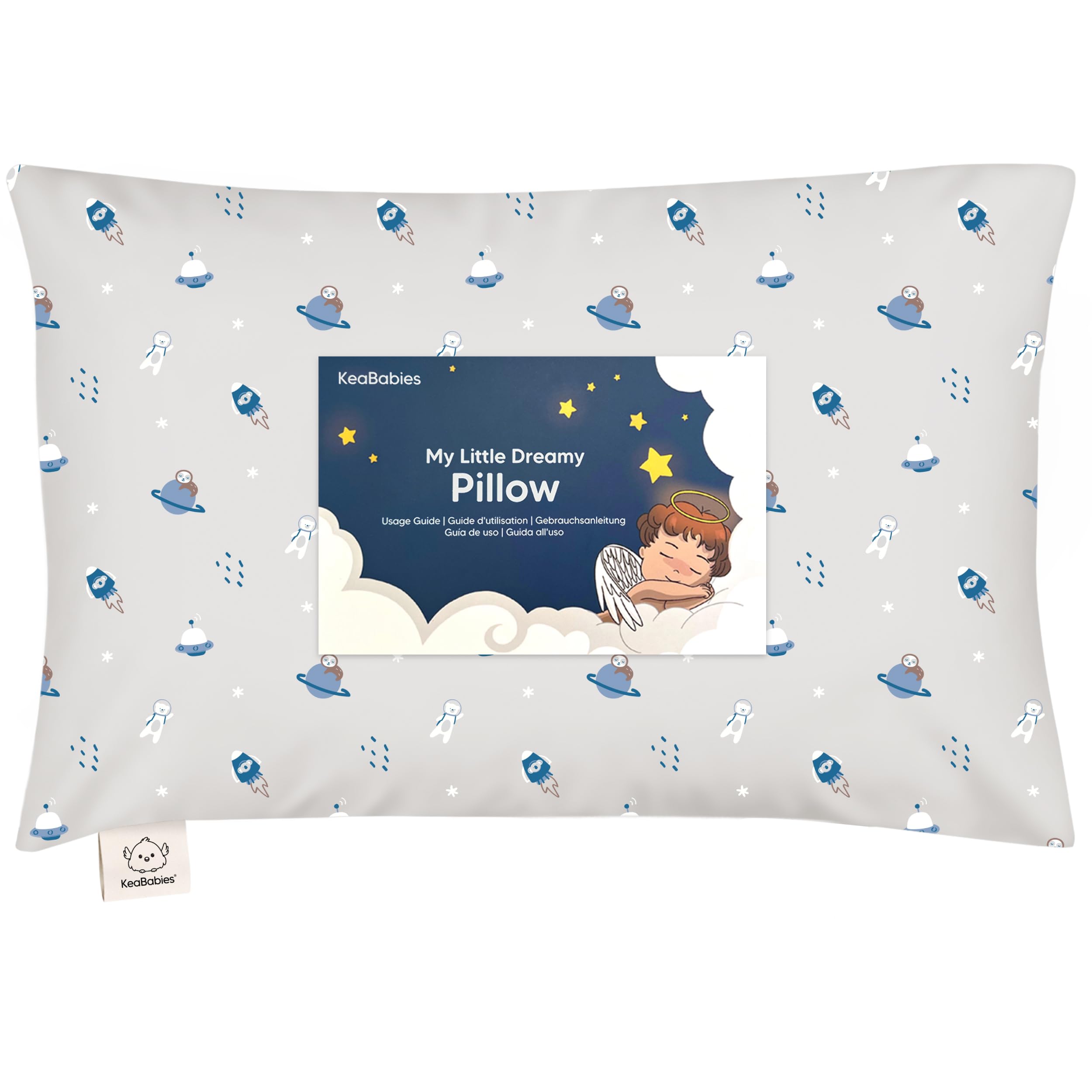 Photo 1 of Toddler Pillow with Pillowcase - 13x18 My Little Dreamy Kids Travel Bed Pillows for Sleeping, Organic Cotton Small Pillowcase, Soft & Breathable, Machine Washable, Toddlers 2-5 Years Old (Cosmo)
