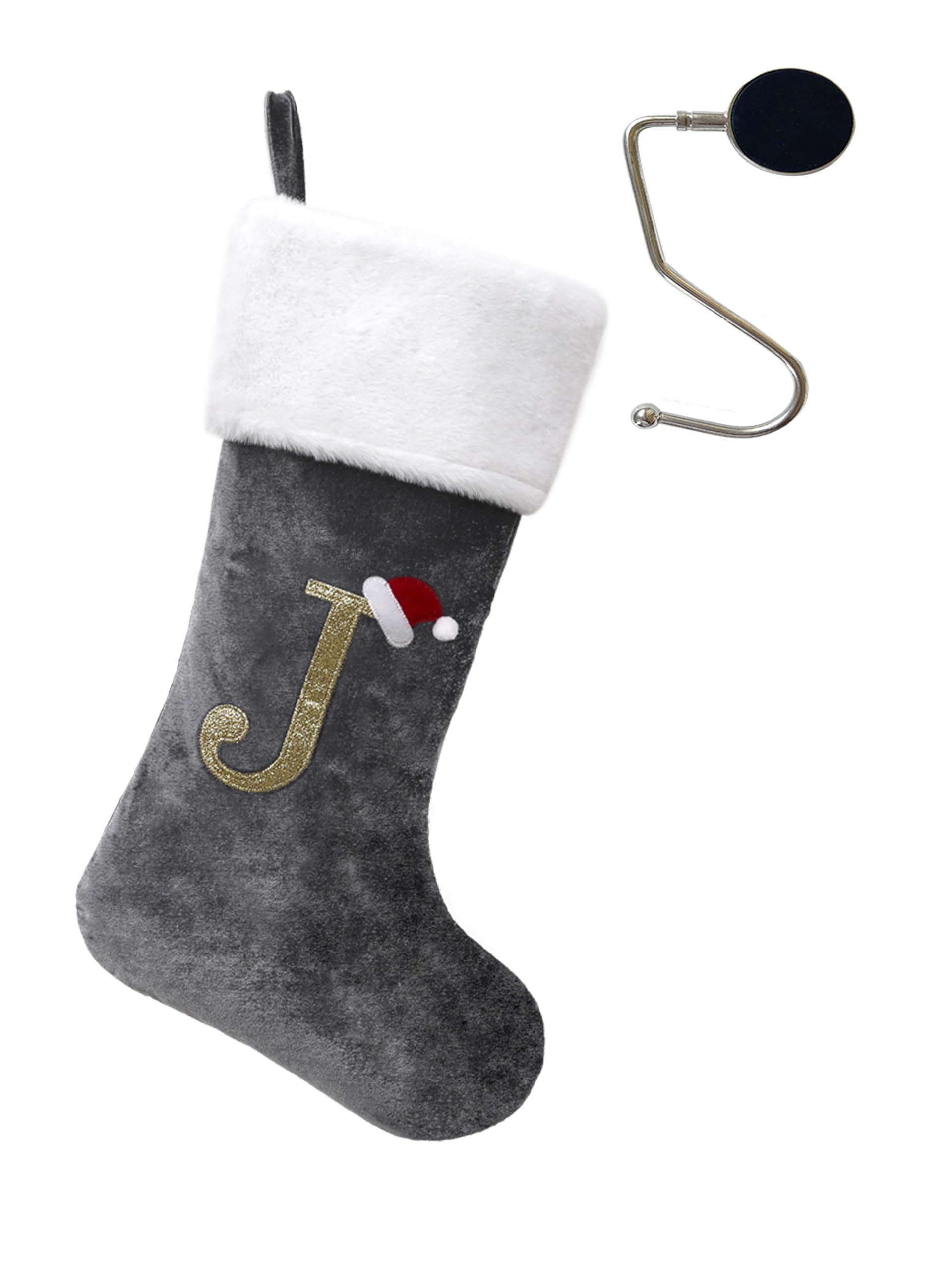 Photo 1 of ***(LETTER D/ STOCK PHOT FOR REFERENCE ONLY)***infleesh 20 Inches Monogrammed Christmas Stockings with Letters,Super Soft Christmas Stockings Large Monogram Stockings Red Letter Stockings for Christmas Holiday Xmas Gift…