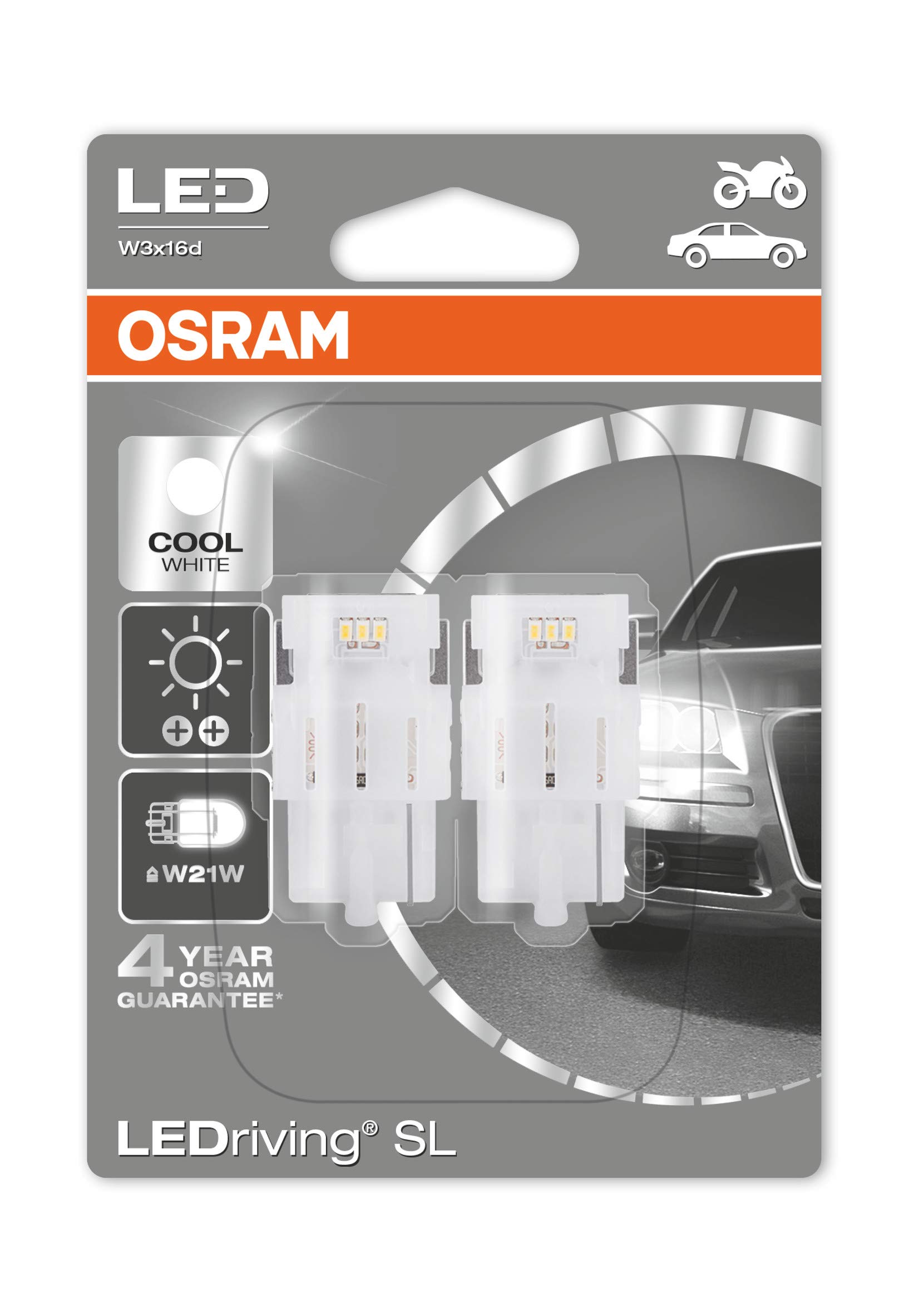 OSRAM W21W LEDriving STANDARD Cool White 7706CW-02B LED Retrofit, Set of 2