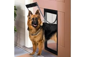 ZJSF Large Pet Door for Cats & Dogs, Energy Efficient, Suitable for Paneled Doors, Interior & Exterior Installation, Adjustable Flap