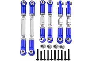 RCJTCQX 6PCS Aluminum Adjustable RC Tie Rods Linkage Turnbuckles Toe Links Set Upgrade Parts for 1/8 Mojave 4S 4X4 BLX RC Car(Navy Blue)