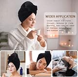 KinHwa Microfibre Hair Towels Wrap 2 Pack 30x70cm Black Large Dry Hair Turban view 3
