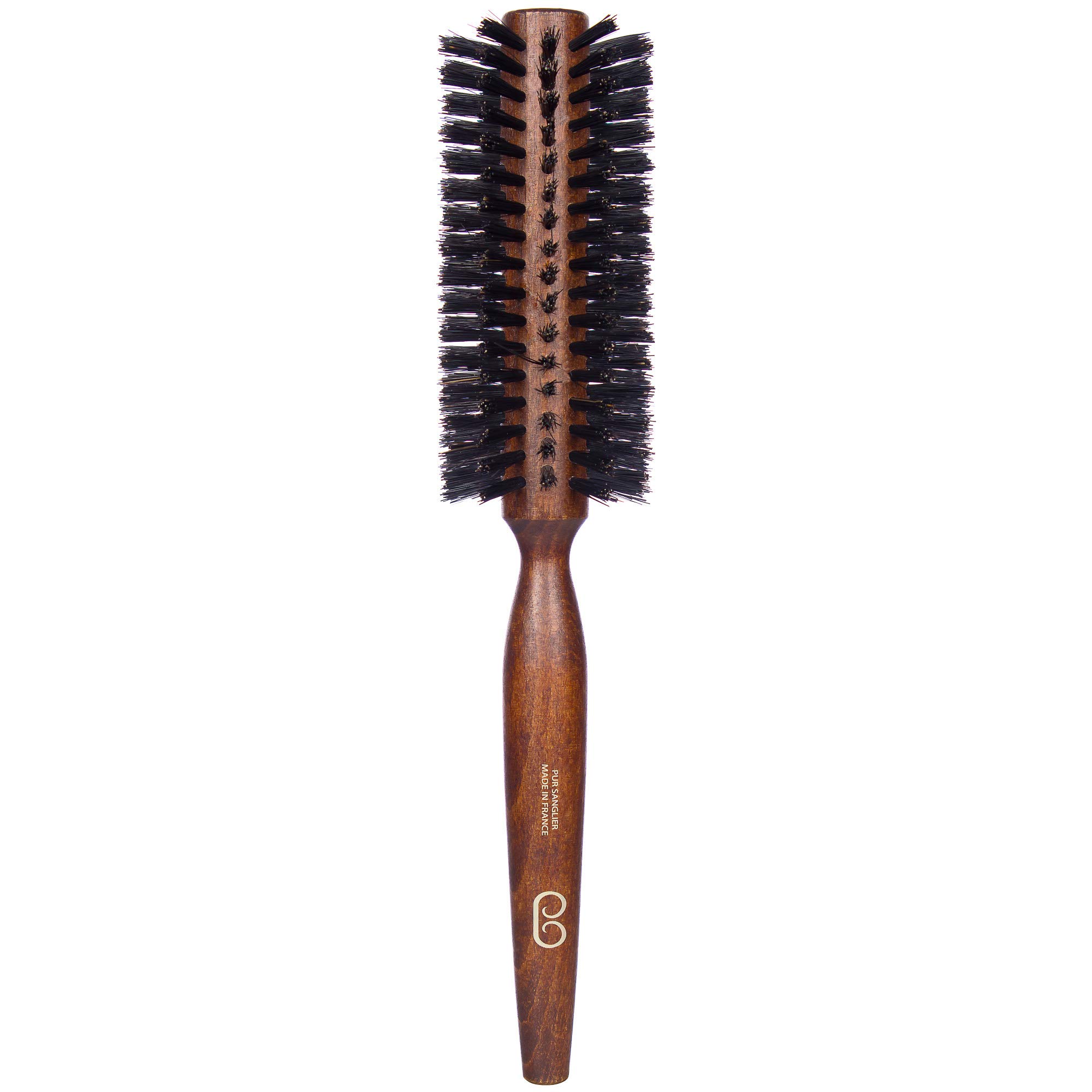 L'Artisan Brossier - Round Hairbrush Natural Bristle in Beech Wood 10 Rows – Handmade in France