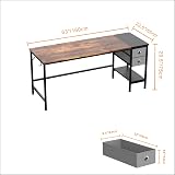 HOMIDEC 160 cm Computer Desk with Drawers, Headphone Hook, Modern Style view 3