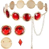 Larrel Red Rhinestones Waist Belt, Adjustable Western Red Chain Metal Cowboy Belt Cowgirl Belts for Women Jeans Dress Skirt Halloween Cosplay Props Accessories Country Concert Outfit