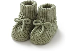 Wugugu Newborn Shoes Knitted Baby Booties Hand Crochet Knit Infant Boys Girls First Walkers Soft Crib Sock Boots