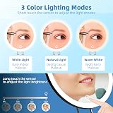 Hmggoofa 30X Magnifying Mirror with Lights 6 inch W/ 3 Suction Cups & Stand view 5