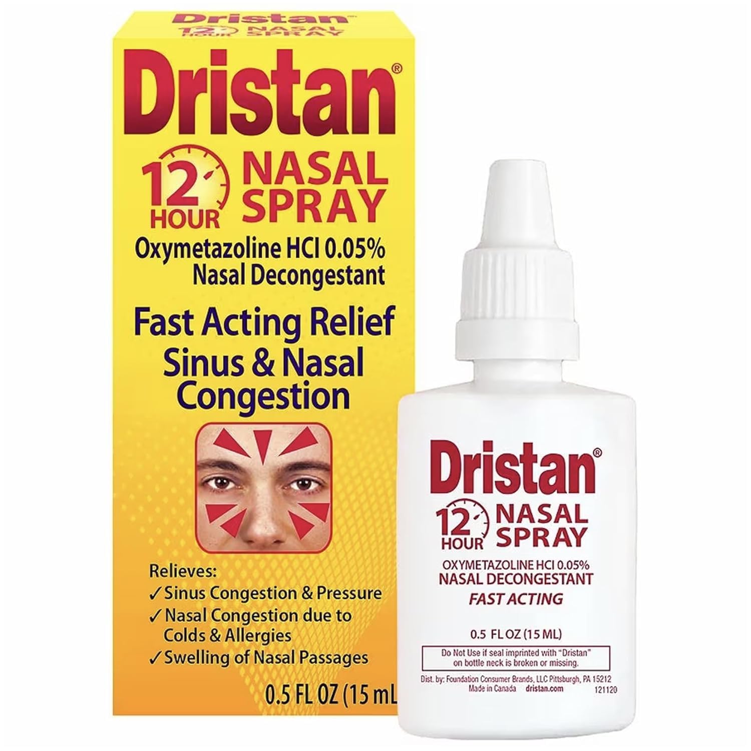 Dristan 12-Hour Nasal Spray 0.50 oz (Pack of 8)