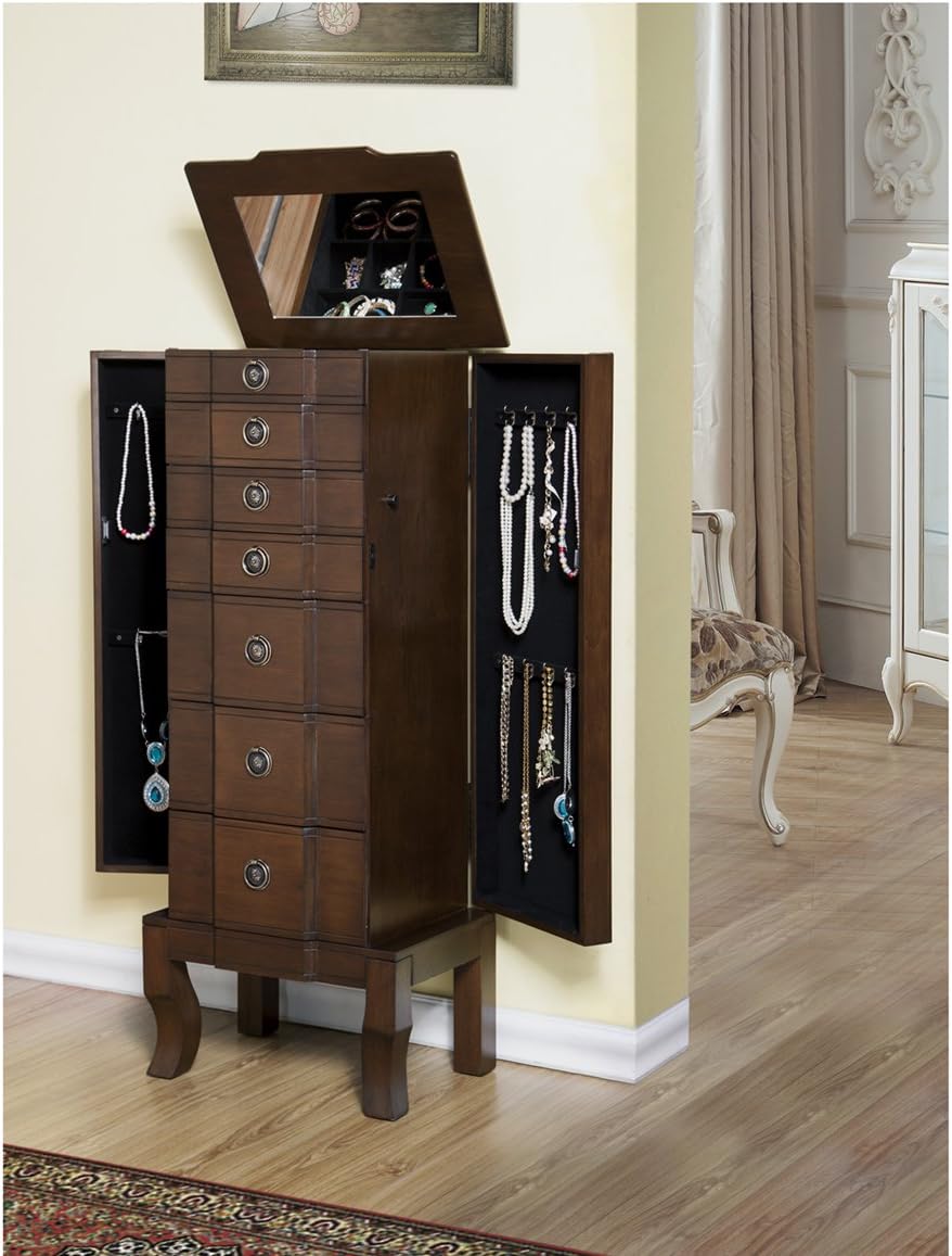CTE 6 Drawers Jewelry Armoire - Coffee