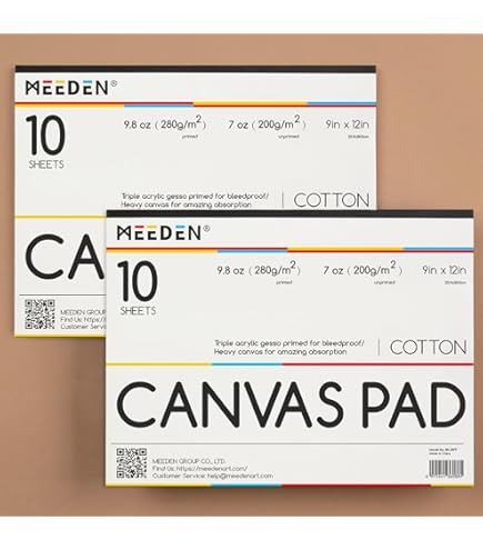 Strathmore 300 serie canvas pad, 9 x12 lijm gebonden, 10 vellen