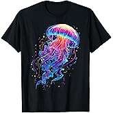 Retro Jellyfish Rainbow Sea Ocean Lover Men Women Kids T-Shirt