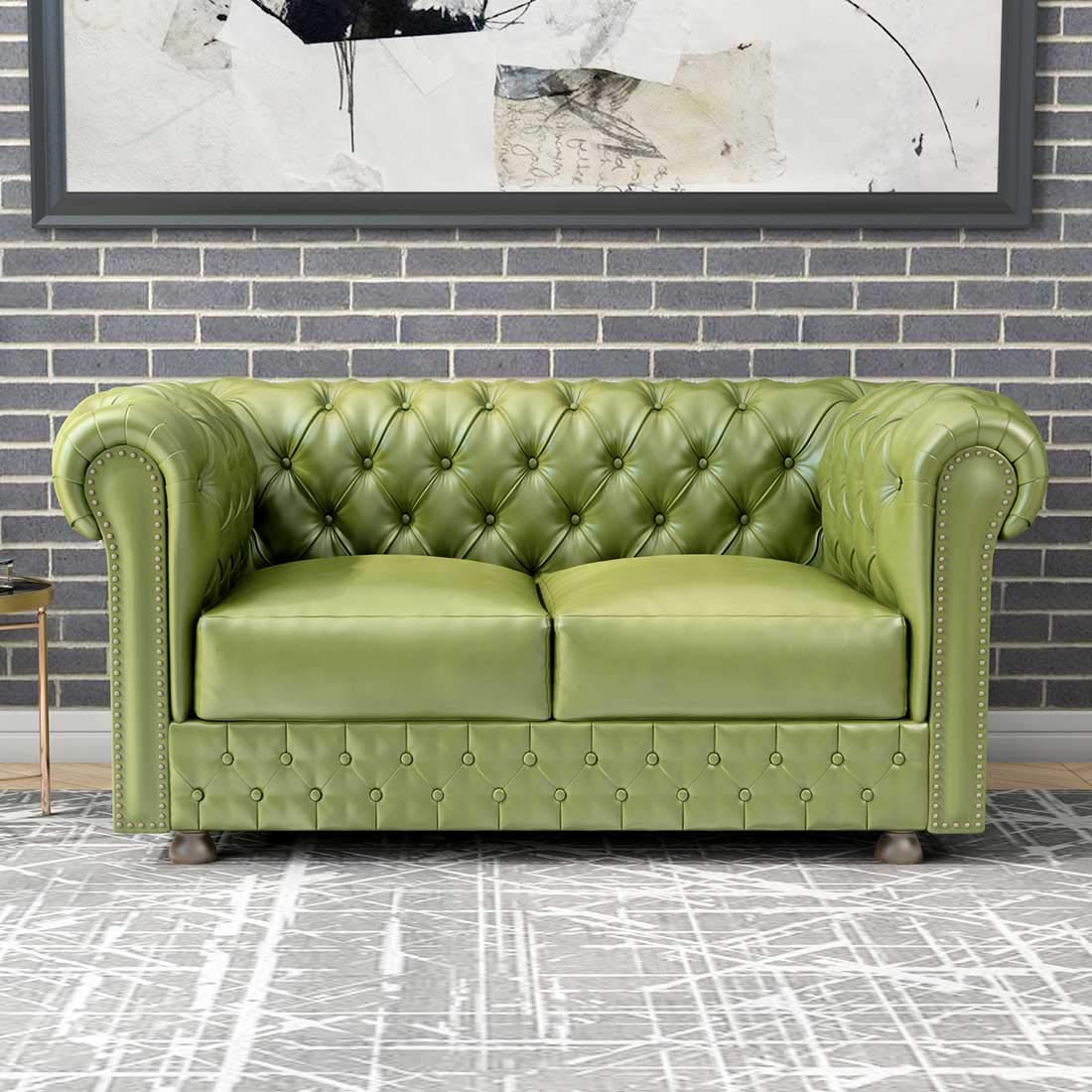 Durian Elton Two Seater Sofa for Living Room (Avocado Green) Amazon.in