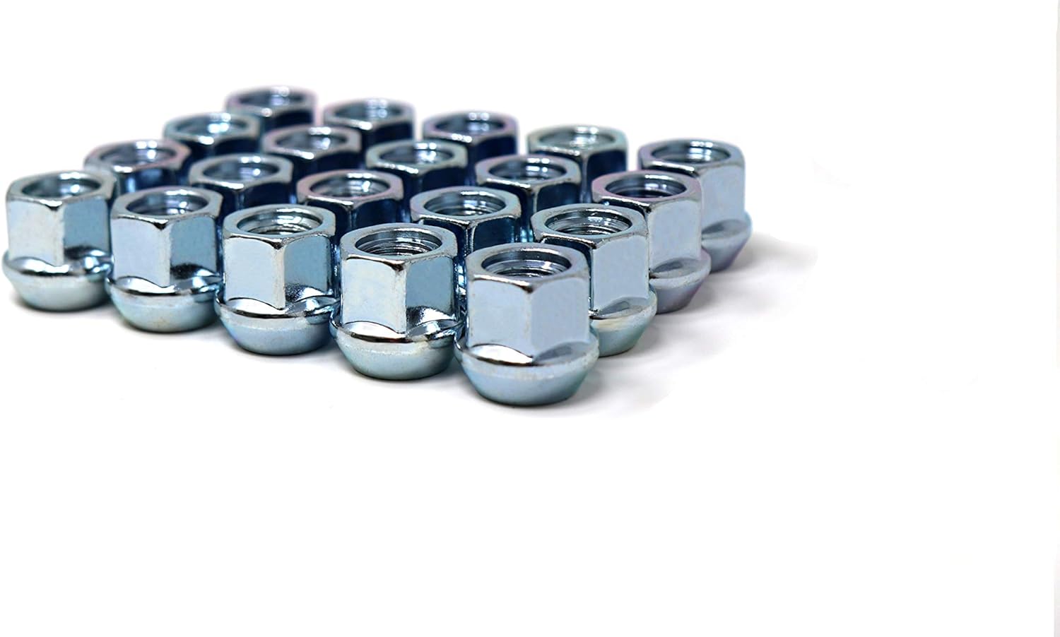 White Knight Wheel Accessories 1304-1S Zinc 1/2"-20 Open End Bulge Acorn Lug Nut Pack: Automotive