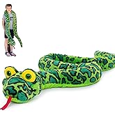 MaoGoLan 98 Inch Giant Snake Stuffed Animal Long Snake Plush, Green Boa Constrictor Plush Toy for Kids, Teens, Cuddly Body Pillow for Adults - Easter Gifts, Halloween Prank Props
