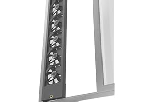 AMCHIXIN 35.4-37.4 Inch Vertical Window Fan for Sliding Windows – Attach Firmly to Window Top and Bottom Frames Tool-Free Installation with Variable Speeds for Garages, Attics with Poor Airflow (Black)