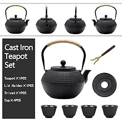 Cast Iron Tea Pot Set, Japanese Tetsubin Tea Kettle
