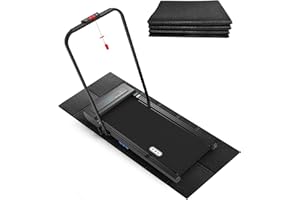 CIIHI C CIIHI Foldable Rubber Treadmill Mat - Walking Pad Mats for Home Fitness, Floor Protector with Non-Slip Texture, Easy to Clean and Maintain, 68" L x 26.8" W