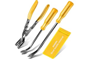 Doaho Car Trim Removal Tool, 3 Pcs Clip Pliers Set Fastener Clip Removal Tool, Auto Trim Removal Tool Set for Vehicle Door Panel, Audio Radio Panel, Dashboard Repair Kit