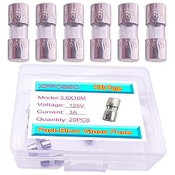 XFFCSEC Micro Fuse 3A 3Amp 125V 20PCS Fast-Blow