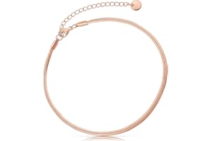 Made by Nami Flat Snake Chain Anklet- Stainless Steel Link Ankle Bracelet - Cute Boho Summer Beach Anklet - Handmade in Germany - Adjustable for Women, Teens & Girls