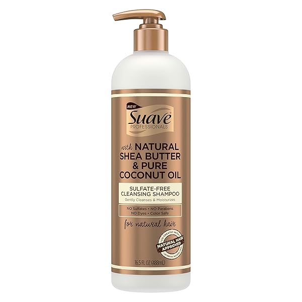 SUAVE PROFESSIONALS NATURAL SHEA BUTTER & PURE COCONUT OIL SULFATE-FREE CLEANSING SHAMPOO,16.5 FLUID OUNCES