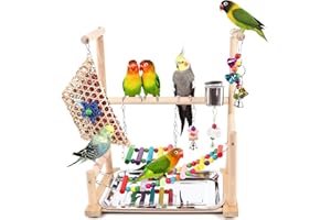 HPAWHOMEPART Bird Playground, Playstand for Parrot Cage Accessories (A Ladder with chew Toy)