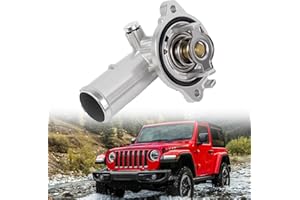 FETUSI Aluminium Thermostat Housing Assembly Compatible with Jeep Wrangler JK 2012-2018, 3.6L, 180F