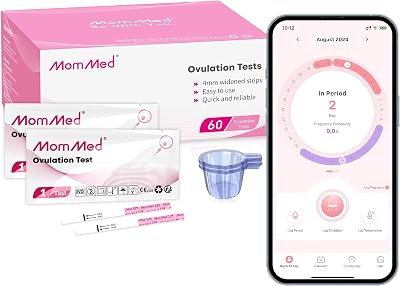 MomMed Ovulation Test Strips LH60 with 60 Collection Cups High Sensitivity