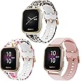 Bands Compatible with Garmin Venu SQ/Venu Sq 2 /Venu Smart Watch, Soft Silicone Fadeless Pattern Printed Floral Replacement Band for Garmin Venu sq Music