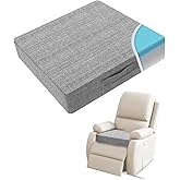 Recliner Cushion for Elderly 20x20in,Memory Foam Seat Cushion Soft and Comfy for Long Sitting on Recliner Chair,Couch,Armchair,or As Floor Pillow,Large Chair Pad (Medium Soft Grey, 3 in thickness)