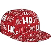 Feixophs Baseball Cap Christmas Flat Brim Snapback Hat Men Women Hip Hop Cap Adjustable Trucker Hat for Adult Unisex