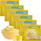 Simply Desserts Sugar-Free Instant Banana Pudding Mix 6-Pack, 1.7 Oz Ea | Make Delicious Gluten-Free Dessert, Healthy Frozen Treats, Low-Calorie Snacks for Kids &amp; Adults in 5 Minutes