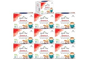 QUIK TEA QuikTea Chai Tea Latte, Masala, 100 Count, 8.45 Ounce (Pack of 10)