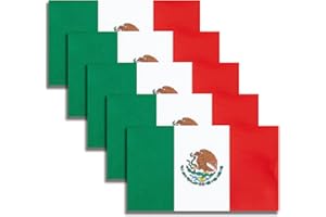HSQ 5 Pcs Mexico Flag Vinyl Decal , Tactical Mexican Flag Decal Sticker, Mexican Stickers for Vehicles Car Window Bumper 2.5 x 4.5 Inch