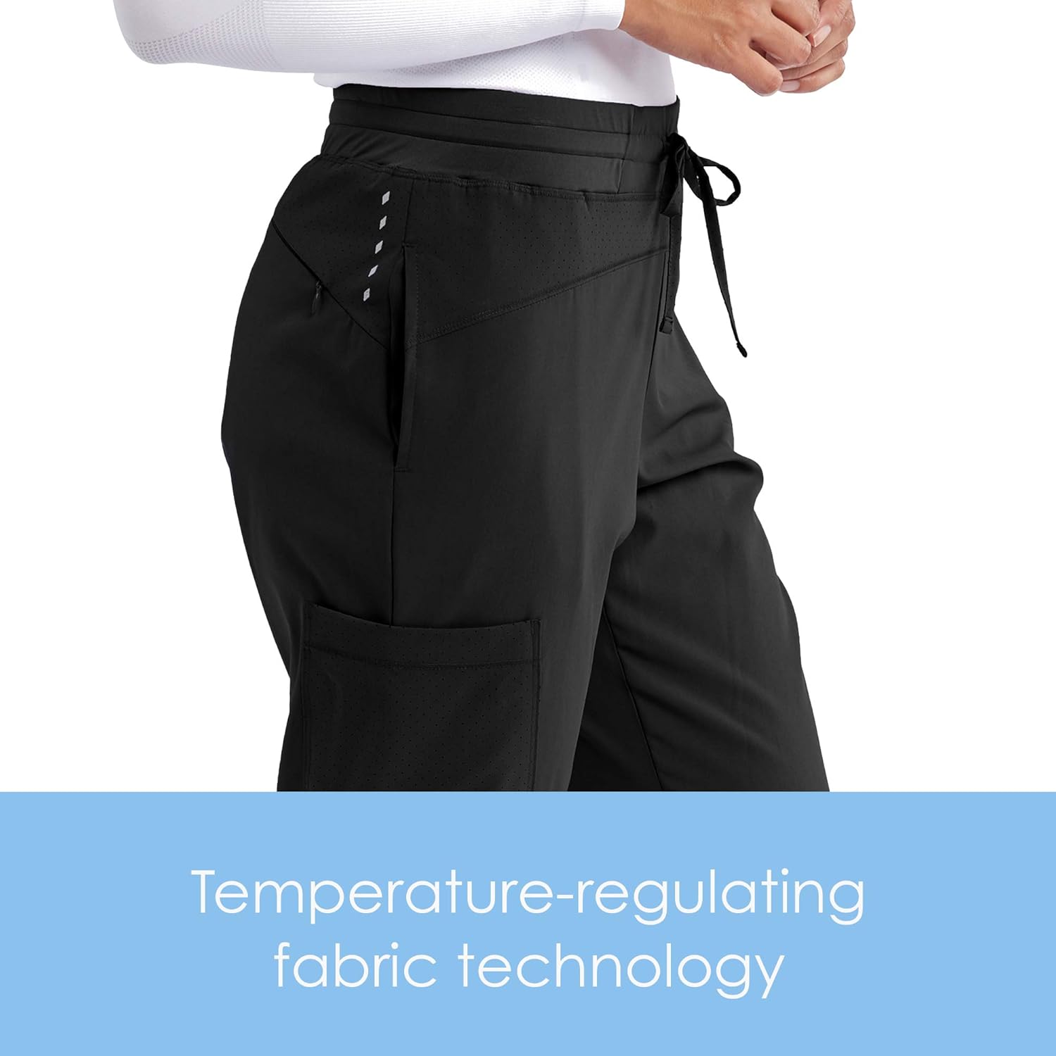BARCO ONE – Women’s Boost Jogger Pant, Mid-Rise Medical Scrub Pant w/ 4-Way Stretch Fabric & 3 Pockets: Clothing