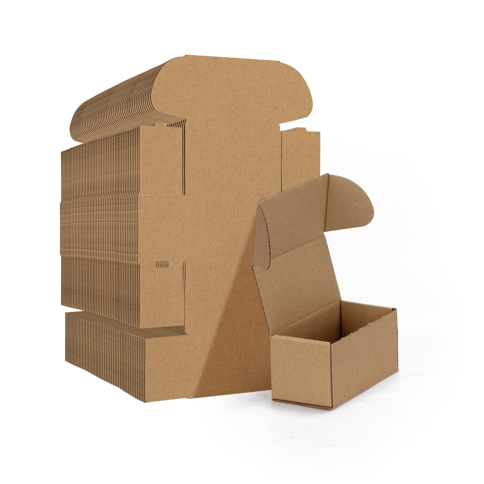 Photo 1 of HORLIMER 4.6x2.2x2.2 inches Shipping Boxes Set of 100, Brown Corrugated Cardboard Box Literature Mailer