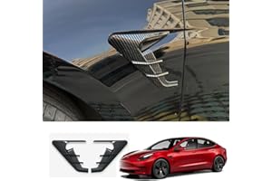 XTnueotr HW4.0 Side Camera Protection Cover for 2024 Tesla Model 3 Accessories, Turn Signal Cover fit for Model 3 with HW4.0 (Model 3, Glossy Carbon Fiber Pattern)