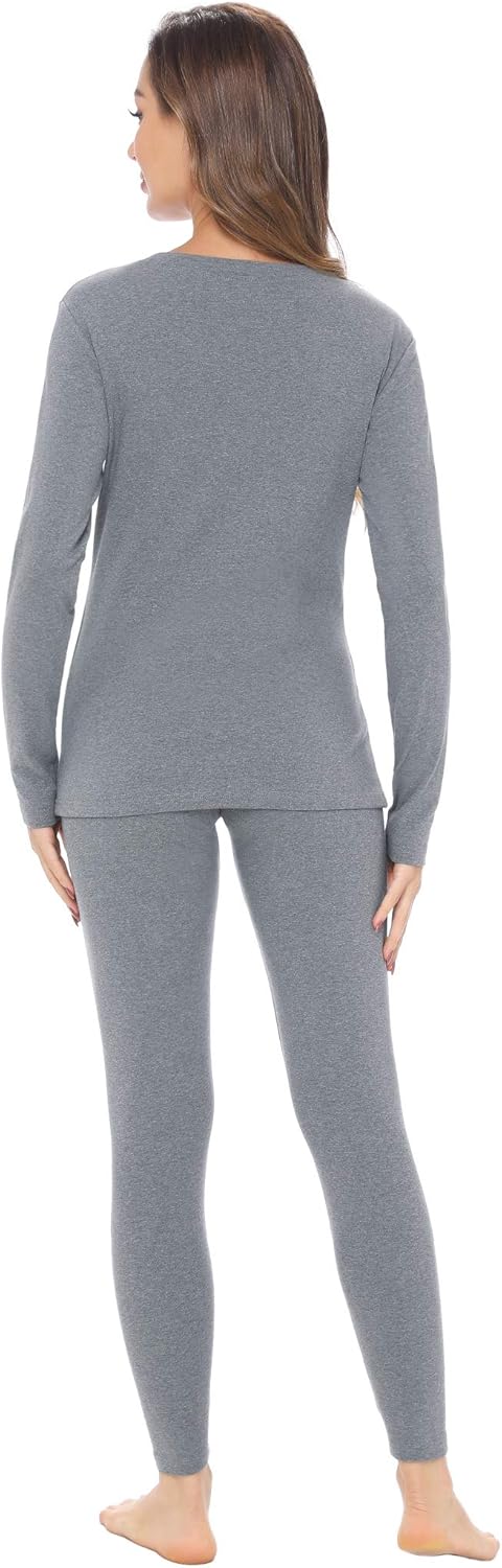 Latuza Women's Cotton Long Johns Fleece Lined Thermal Underwear at  Women’s Clothing store