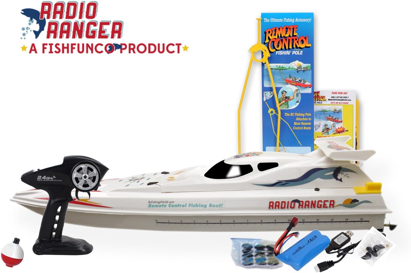 Radio Ranger ll 34" Remote Control Fishing Boat Upgraded 2.4Ghz Remote System