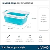 LIVIVO 58L Collapsible Laundry Basket with Handles Turquoise view 8